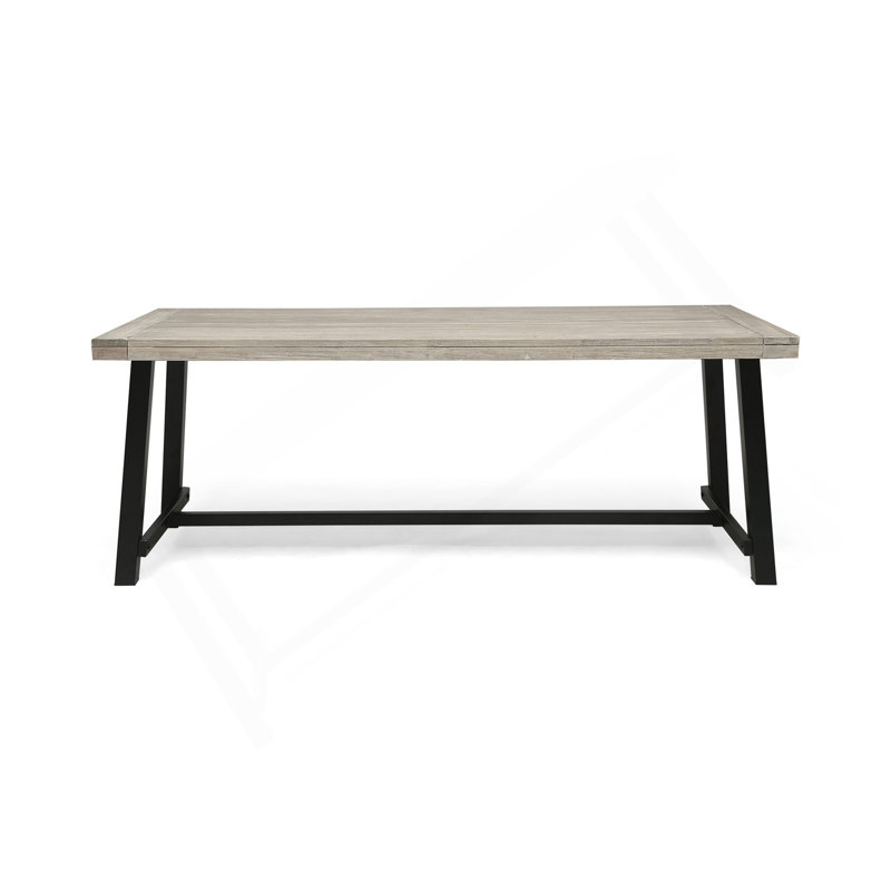  Table de salle à manger d'extérieur, Noir, Gris clair