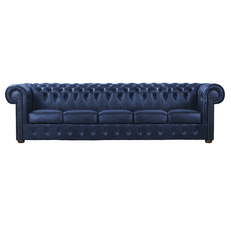 Tamico Genuine Leather Sofa, 5, Blue