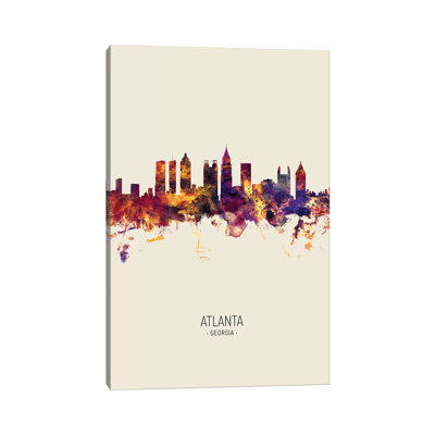 Atlanta Georgia Skyline Fall by Michael Tompsett - 1 Piece Wrapped Canvas Wall Art