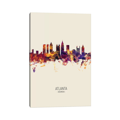 Atlanta Georgia Skyline Fall by Michael Tompsett - Wrapped Canvas Print
