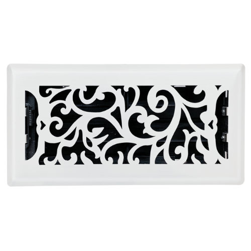 Sierra Grates Floral Glacier White, 4" H x 12" W x 2.5" D