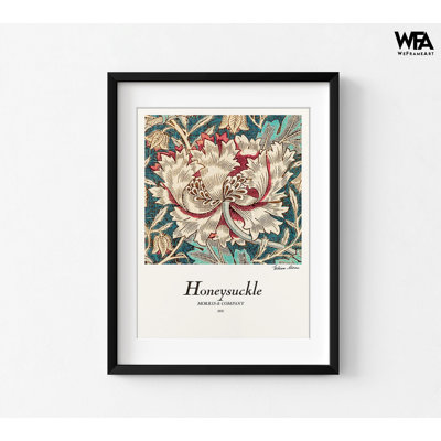 Chèvrefeuille par William Morris, impression encadrée de chèvrefeuille, décor antique de William Morris, œuvre d'art imprimé floral, idée de cadeau de demoiselle d'honneur