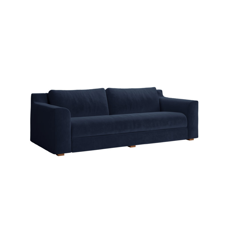 Canapé surélevé 86 po, Indigo Recycled Velvet