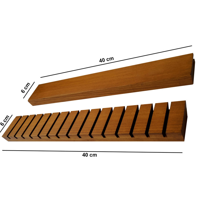Leeman 2 Piece Beech Solid Wood Accent Shelf, Brown