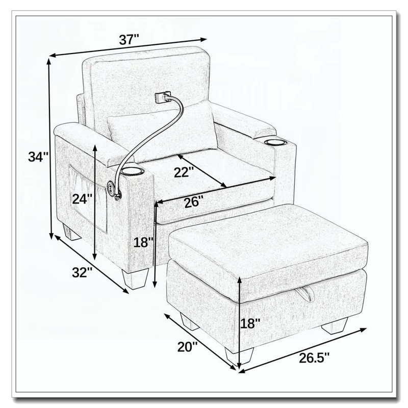 Single Sofa, Blue