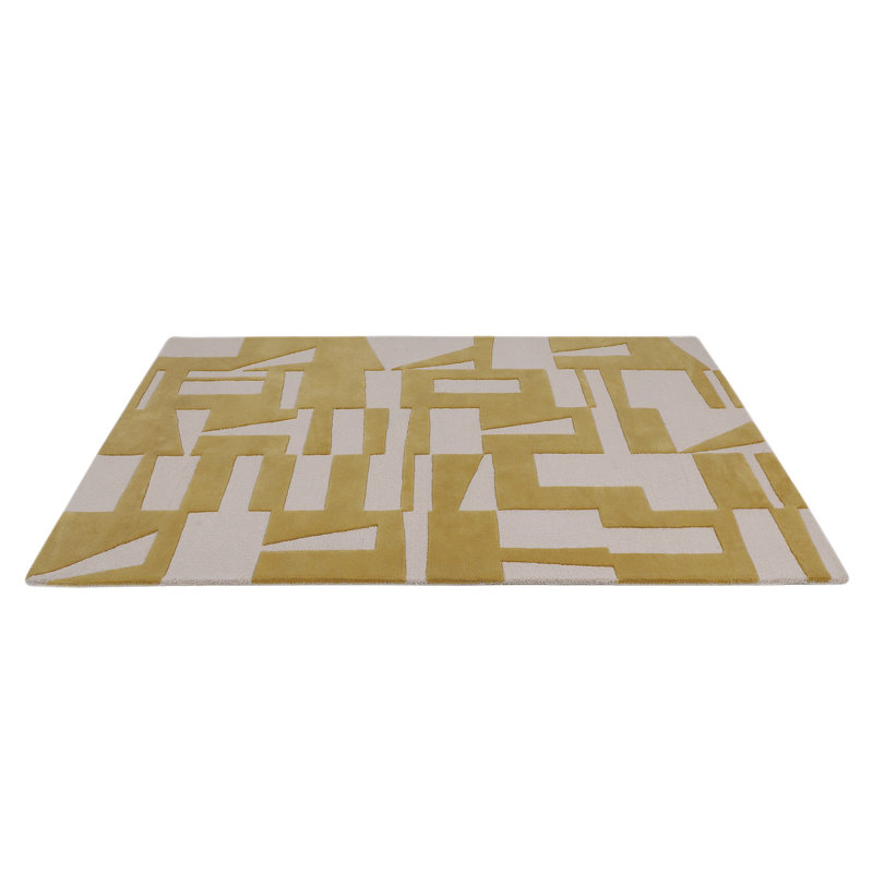 Geometric Area Rug in Mustard Yellow, Rectangle 9' x 12'