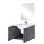 Meuble-lavabo gris foncé pour salle de bain, 24 po L 22 po x P 22 po, comptoir en quartz blanc, robinet et miroir 18 po