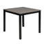 Table et chaises à hauteur de comptoir pour 4 personnes, gris et noir, bois d'hévéa contreplaqué, sièges confortables, salle à manger moderne noire à deux tons, matériaux, concept