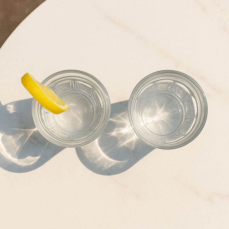 Argon Tableware 210ml Fluted Water Glasses - Ribbed Fluted Glassware Tumblers Set, Pack of 12