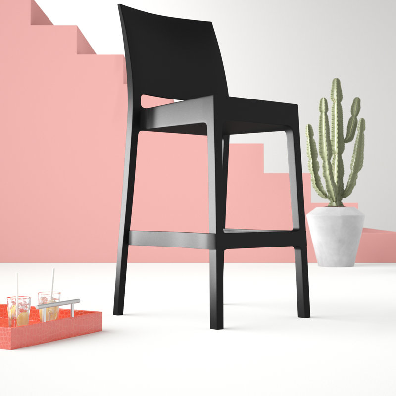 Tabouret de bar Adrienne, Noir, noir, noir, noir, 25.5"