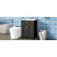 Meuble-lavabo 24 po avec lavabo en céramique - Armoire moderne avec poignées dorées en bois massif et rangement compact pour la salle de bain et la construction. Portes à fermeture en douceur, tablette réglable. L 24,2 po x P 18,5 po-1806769517