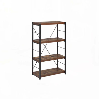 Bob Weathered Oak & Black Finish Bookshelf