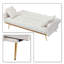 Classic Teddy Fabric Upholstered Convertible Futon Sofa Bed with 2 Throw Pillows-921453883