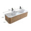 Meuble-lavabo double à conception cannelée incurvée-435119931-435119930