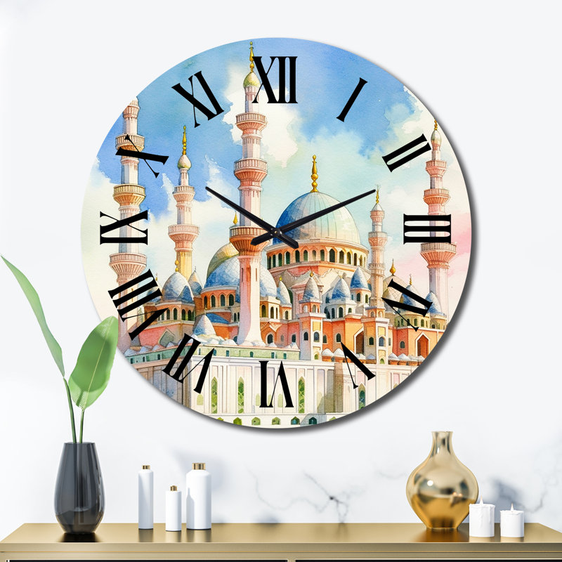 Islamic Mosque Expressions II Metal Wall Clock, Extra Large