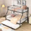 Lit simple superposé avec lit gigogne en métal, aucun sommier nécessaire