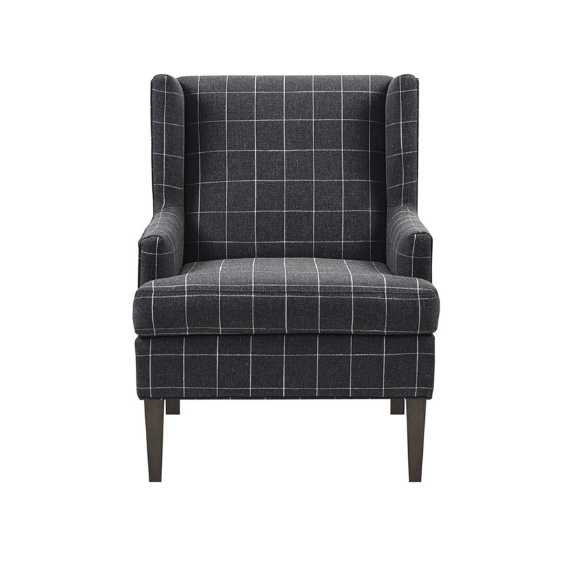 Chaise de style, bois massif et revêtement, finition gris anthracite, finition décorative