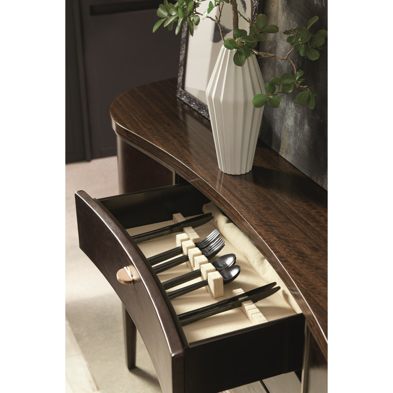 Modern Streamline 72'' Solid Wood Sideboard