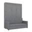 Lit escamotable mural double avec coussin moelleux
