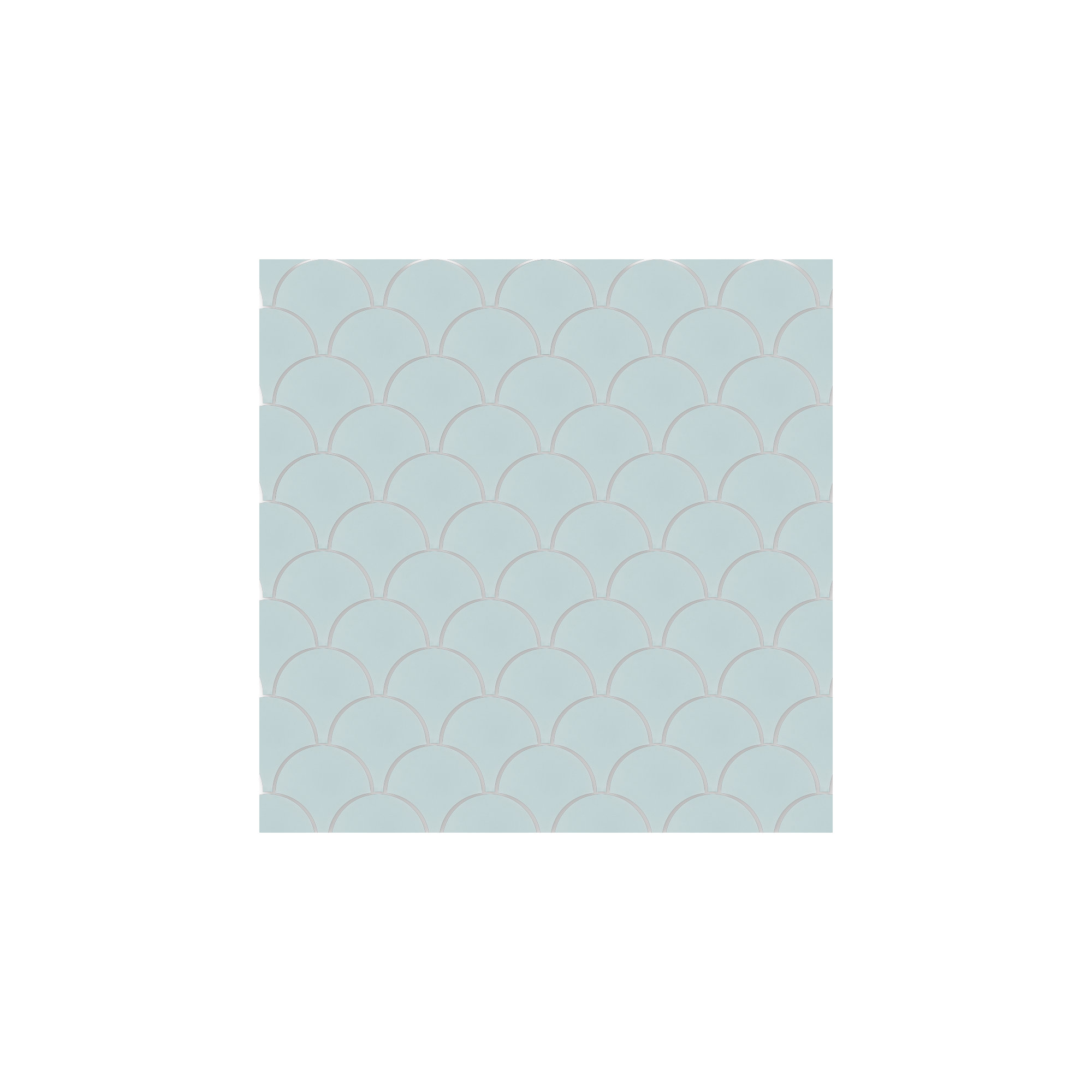 Solid Fishscale 8" x 8" Cement Wall & Floor Tile, Atmosphere