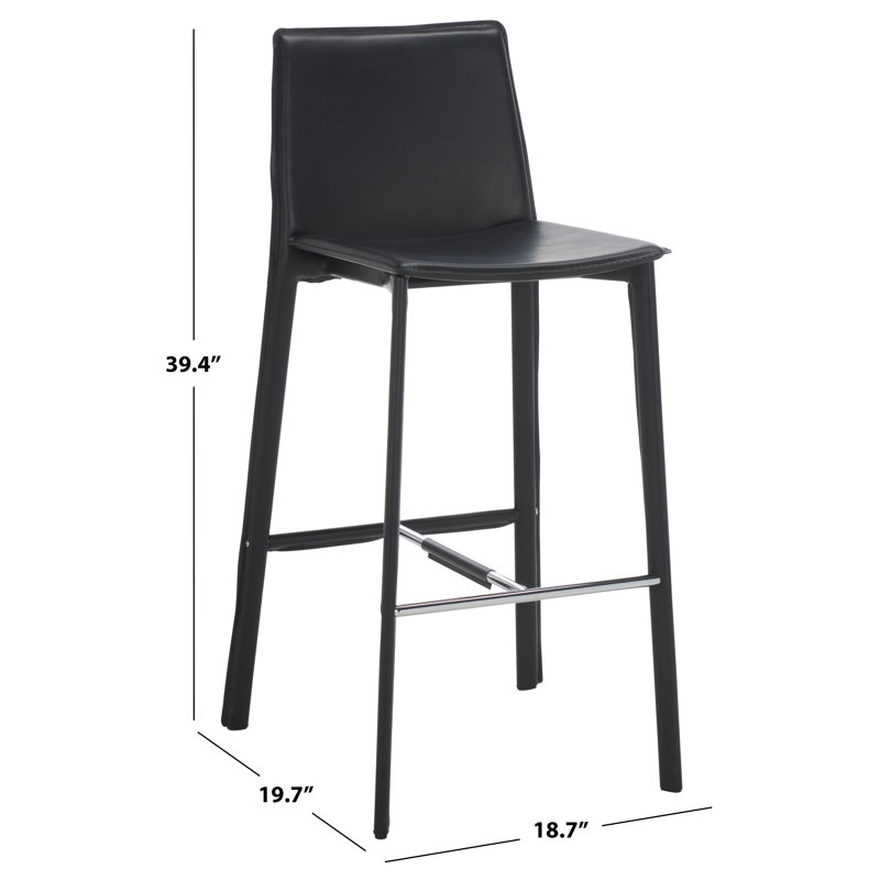 Tabouret de comptoir et de bar Anjail, Noir, Tabouret de bar (siège d’une hauteur de 30 po)