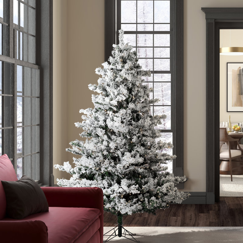 Flocked Alaskan White Pine Artificial Christmas Tree, 6.5' H