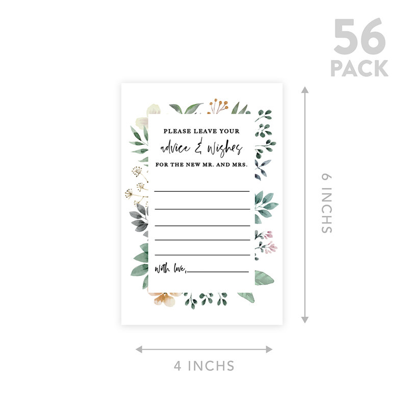 «Spring Greenery Florals», livre de 56 cartes de mariage et conseils de mariage pour les mariés
