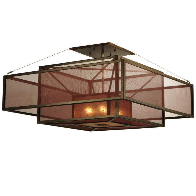 Plafonnier semi-encastré 51" unique/à plusieurs niveaux 4 lumières