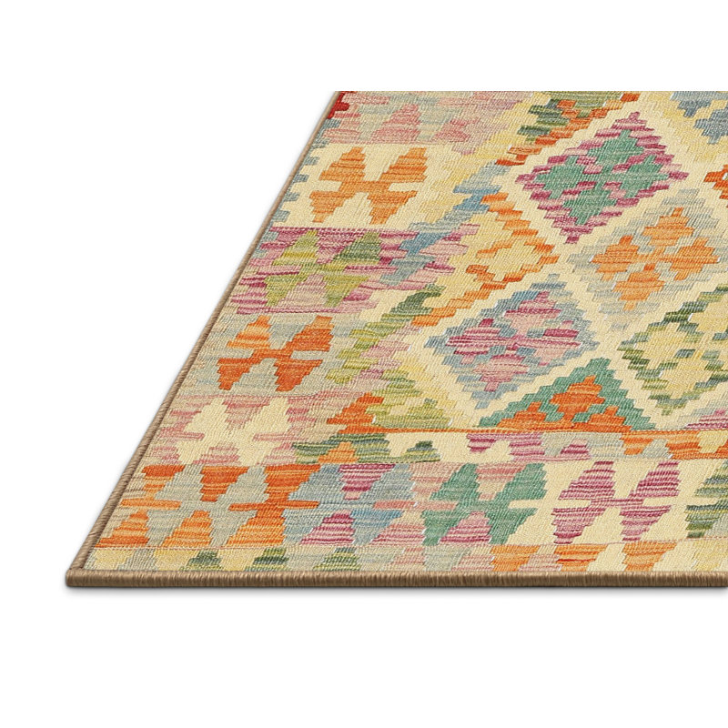 Tapis orange/vert mer contemporaine, Rectangle 7 pi x 10 pi