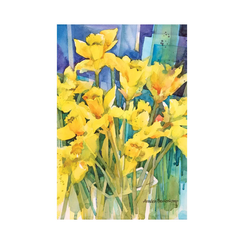 Daffodil Delight by Annelein Beukenkamp - Wrapped Canvas Painting, 20.32 cm H x 30.48 cm W