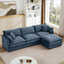 Canapé modulaire en L spacieux et modulaire en chenille bleue pour salon moderne