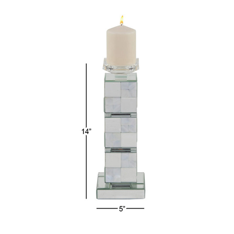 Chandelles en bois contemporain, H 14 po x l 5 po x P 5 po