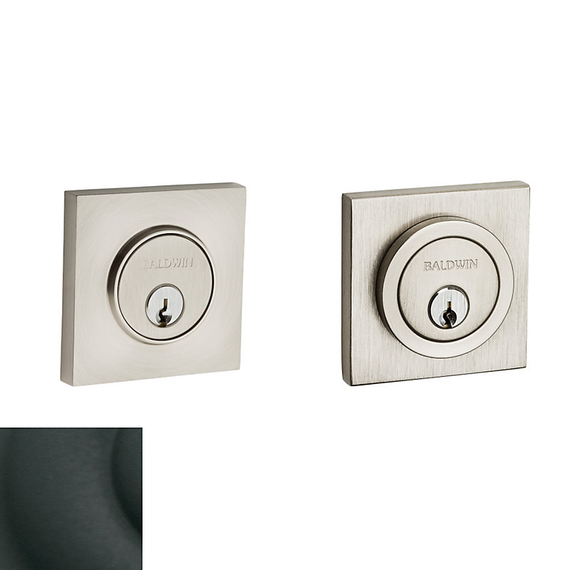 Contemporary Square Double Cylinder Deadbolt, Satin Black