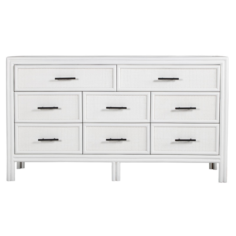 Aruba 8 - Drawer Dresser, White/Black