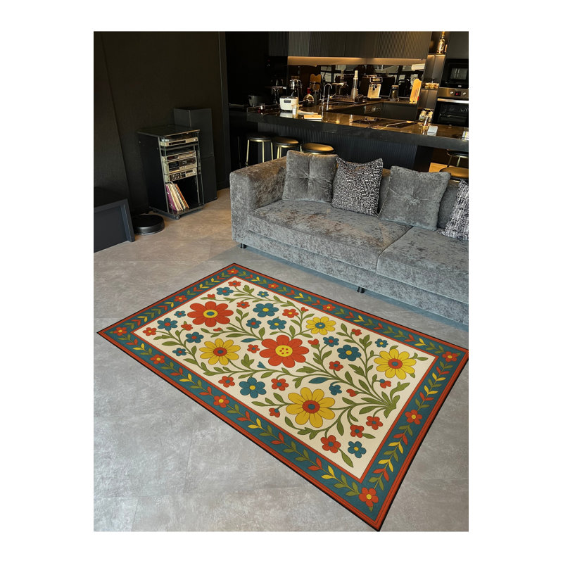 Tapis blanc tissé à motif lavable Mosso, 2'6" x 9'10"