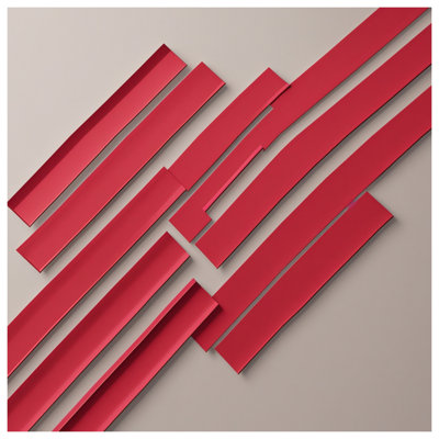 Édredon rouge à lignes géométriques