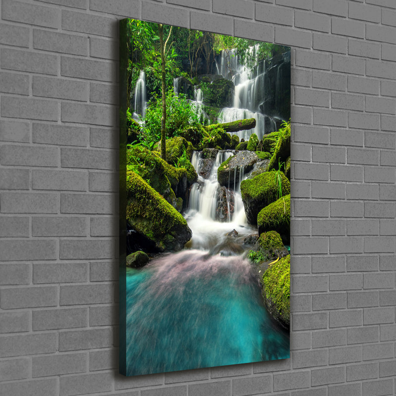 Waterfall In The Jungle - Wrapped Canvas Print