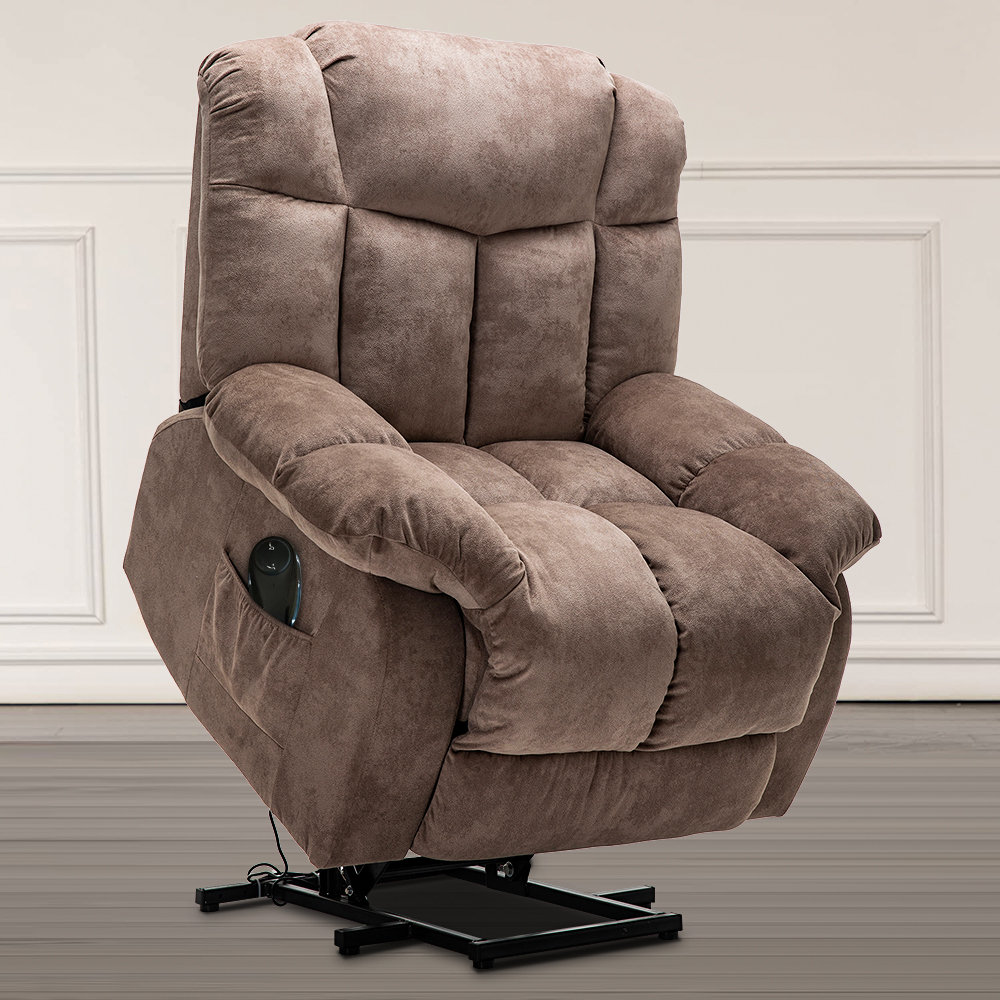 Canmov Power Lift Recliner Camel Velvet Powered Reclining Recliner with  Lift Assistance in the Recliners department at