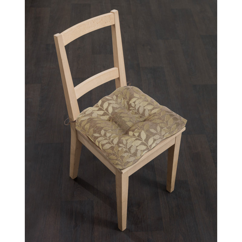 Outdoor 3'' Dining Chair Chair Pad, Brown/Gold