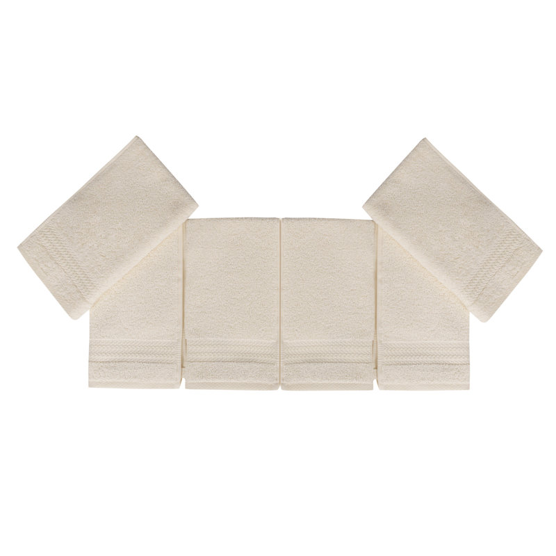 Premium 6-Piece Wash Towel Set, Cream Color, 11.8 x 19.7 inches | 100% Cotton, 17.6 oz/sq yd | Machine Washable at 104°F | Soft, Absorbent & Durable Towels for Everyday Use, Perfect for Home & Spa