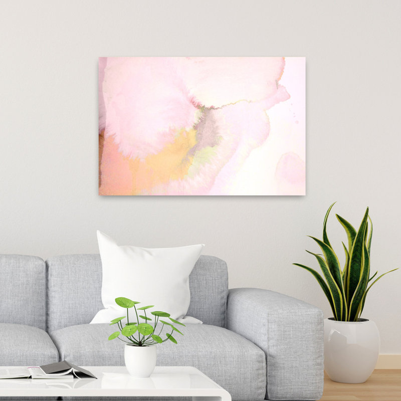 «Pink Clouds Abstract Dreamy Ethereal Nature Landscape», art mural, H 24 po x l 36 po
