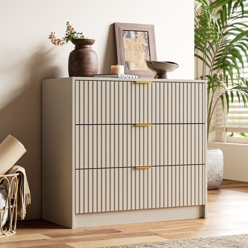 3 - Drawer Dresser, 31.5" W, Beige