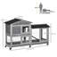 Rabbit Hutch Bunny Cage Outdoor 2-Tier with Wheels & Tray Grey