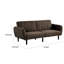Arz Fold Out Futon Sofa Bed, Light Grey, Retro Channel Tufted Back-111577771
