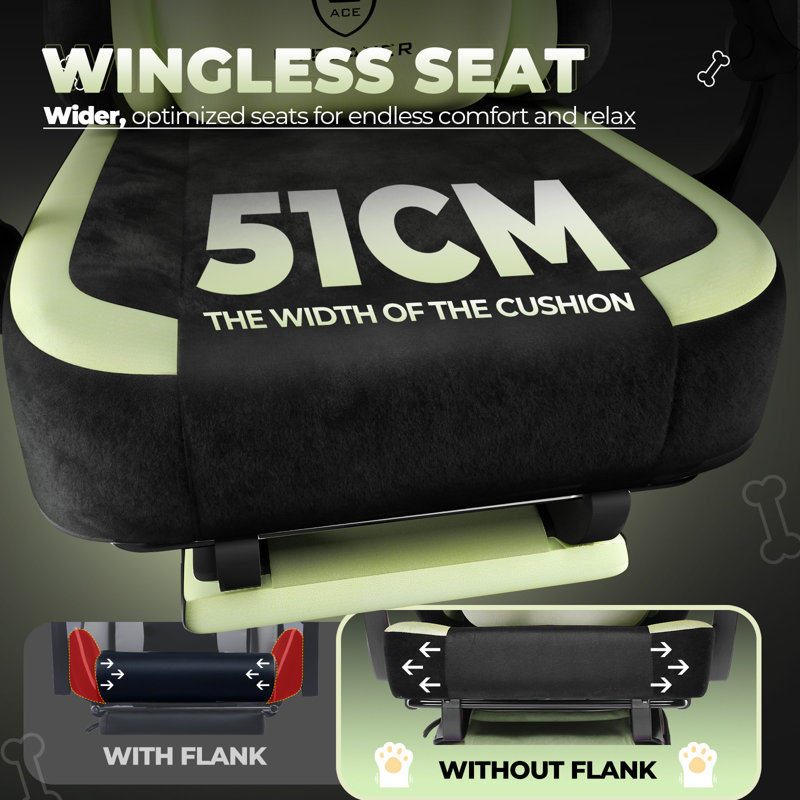 Marlow Home Co. Adjustable Swiveling PC & Racing Game Chair, Green