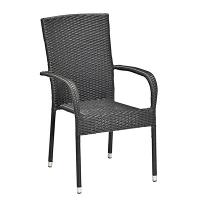 Lorenzo Wicker Outdoor Stackable Dining Armchairs