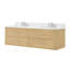 Meuble-lavabo mural double 72 po en chêne scandinave Francesca-134531451-134531449