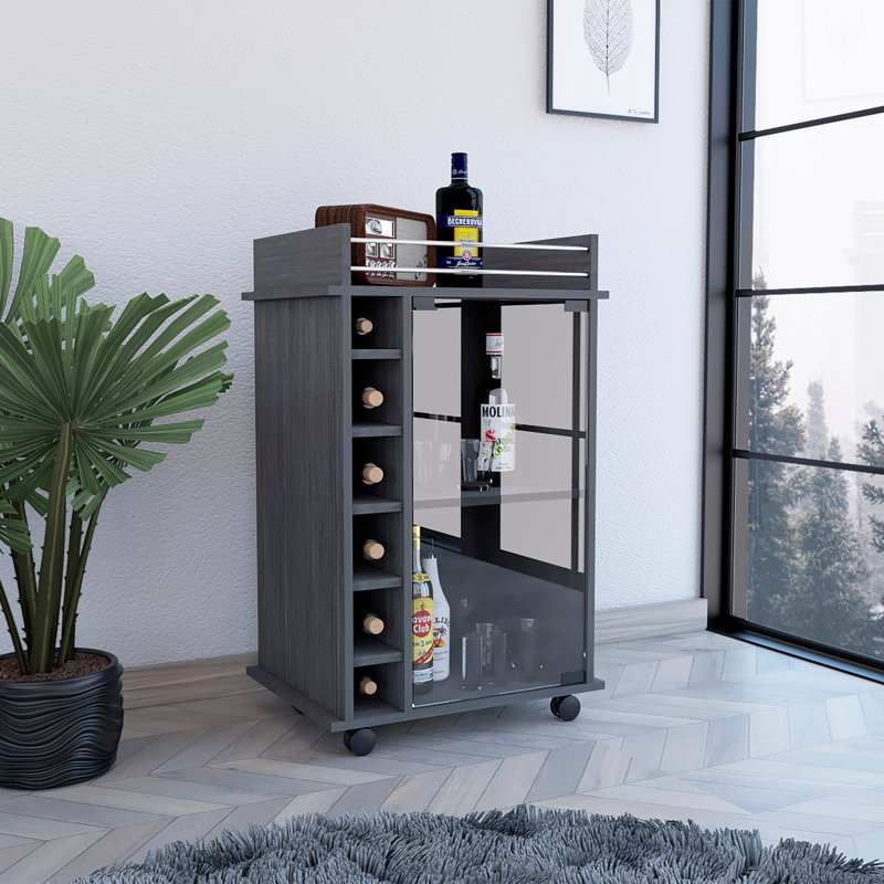 Albaladejo Wood Bar Cart, Grey