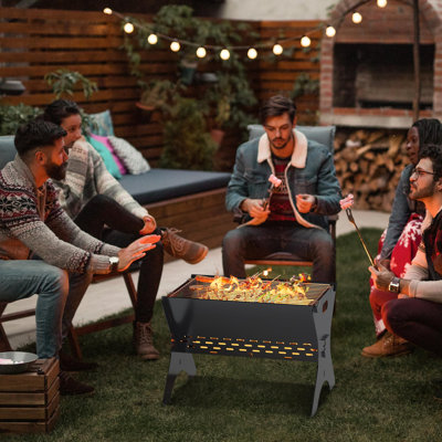 Camping Campfire Grill, Portable Folding Charcoal Grills, Backpacking BBQ Grill With Carry Bag, Outdoor Fire Pit For Camping, Picnic, Bonfire, Patio, -  MARLIN MANUFACTURING COMPANY, INCORPORATED, ZXB0DQ3P5HRN