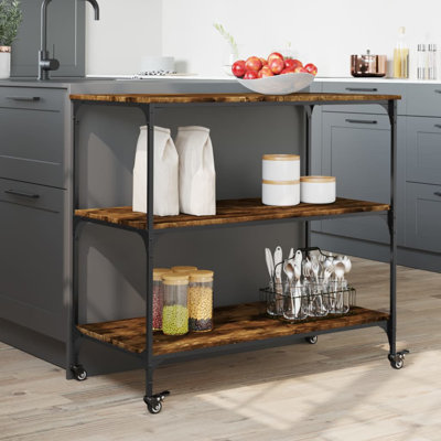 vidaXL Kitchen Trolley 40.2"x19.7"x37.4" Engineered Wood by VidaXL